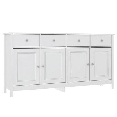 Balcao Buffet 4 Portas 4 Gavetas 154 Cm R626 Branco Dtall Branco