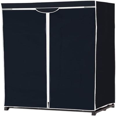 Guarda Roupa Portatil Aramario Ziper Organizador Cabideiro Arara Prateleira Sapateira Praia Preto