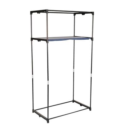 Guarda Roupa Portatil Aramario Ziper Organizador Cabideiro Arara Prateleira Sapateira Praia Preto