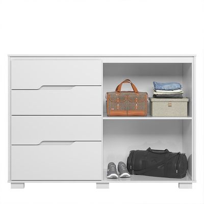 Cômoda Texas 2 Portas E 4 Gavetas Branco Moval Branco