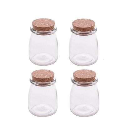 Conjunto 4 Porta Mantimentos Vidro 190ml Rolha 1990 - Lyor