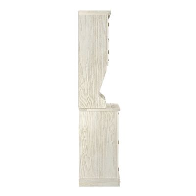 Cristaleira em Madeira 4 Portas 2 Gavetas 105 x 199 cm Patina Branca Elliottiis