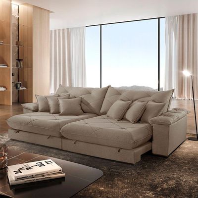 Sofá ágata Veludo Dois Módulos De 120cm B25 Meu Sofá Online B002 Veludo Capuccino