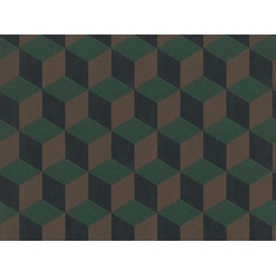 Papel de Parede Inspire Geométrico 3D Verde e Marrom 220358