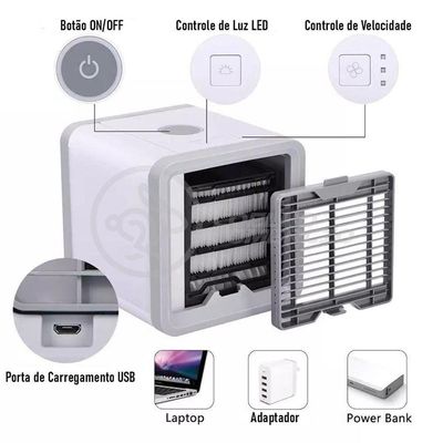 Mini Ar Condicionado Climatizador Humidificador Portátil Arctic Air Cooler 3 Velocidades