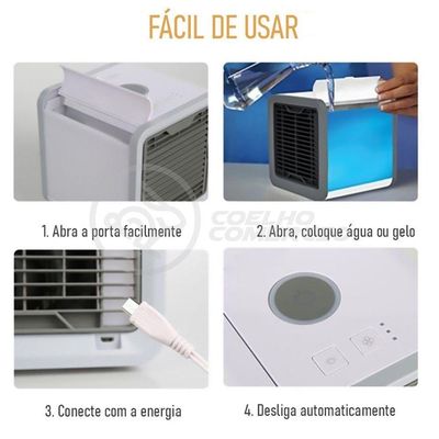 Mini Ar Condicionado Climatizador Humidificador Portátil Arctic Air Cooler 3 Velocidades