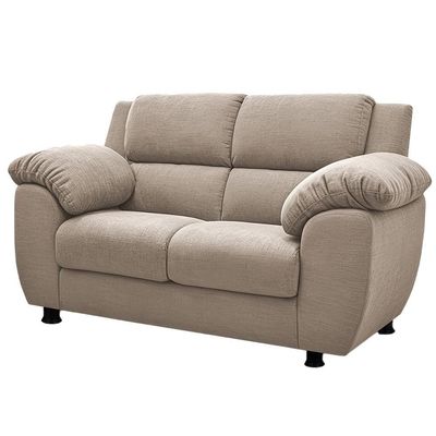 Sofá 2 Lugares Cama inBox Paris com 152cm de Largura e Revestido em Bouclé Bege Claro