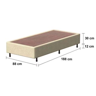 Base Box de Solteiro Arezzo Jacquard 30x188x88cm Probel Bege