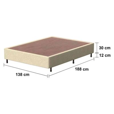 Base Box de Casal Arezzo Jacquard 30x188x138cm Probel Bege