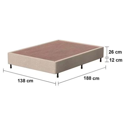 Base Box Casal Guarda Costas Vitality Suede 26x188x138cm Probel Bege