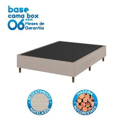 Base Box de Casal Umaflex Milão com Revestimento em Malha 26x138x188cm Bege Bege