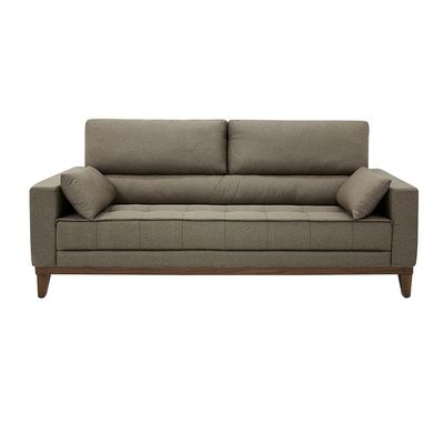 Sofá 4 Lugares Linoforte Blazer com Revestimento em Linho e 2 Almofadas Decorativas 210 cm de Largura Marrom
