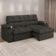 Sofá 3 Lugares Luizzi Besthouse Liverpool Slim com Assento Retrátil e Reclinável, Revestido em Suede - 210cm de Largura Marrom