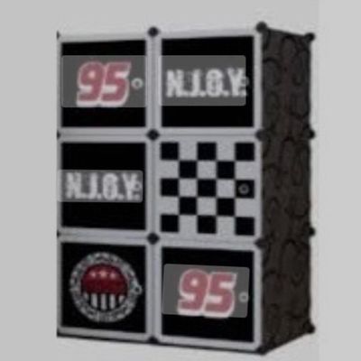 Guarda Roupa 6 Portas Black Armário Modular Carros Decorativo Estante Luxo