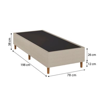 Base Box Queen Size Umaflex Milão Bipartida com Revestimento em Malha 26x78x198cm Bege Bege