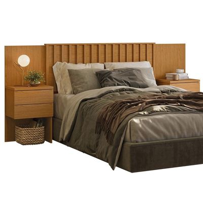 Cabeceira para Cama de Casal e Queen Size Palumóveis Olinda Extensível 300cm de Largura Cinamomo