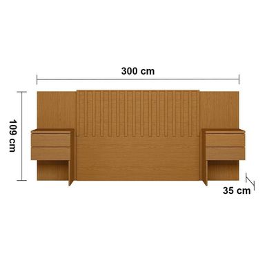 Cabeceira para Cama de Casal e Queen Size Palumóveis Olinda Extensível 300cm de Largura Cinamomo