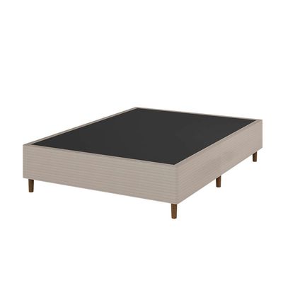 Base Box de Casal Umaflex Milão com Revestimento em Malha 26x138x188cm Bege Bege