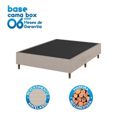 Base Box de Casal Umaflex Milão com Revestimento em Malha 26x138x188cm Bege Bege