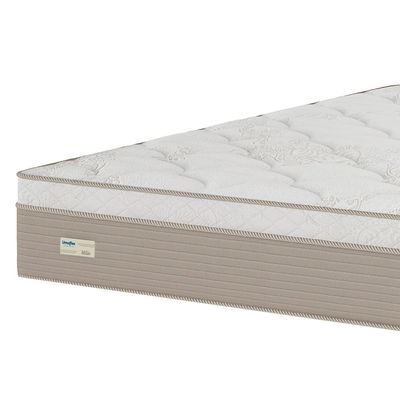 Colchão King Size Umaflex Milão com Euro Pillow e Molas Ensacadas 30x193x203 Bege/Branco Bege com Branco