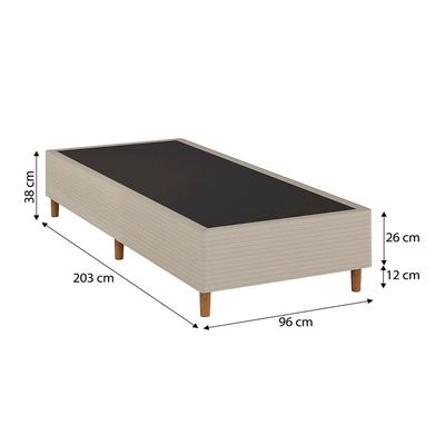 Base Box King Size Umaflex Milão Bipartida com Revestimento em Malha 26x96x203cm Bege Bege