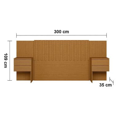 Cabeceira para Cama de Casal e Queen Size Palumóveis Olinda Extensível 300cm de Largura Cinamomo