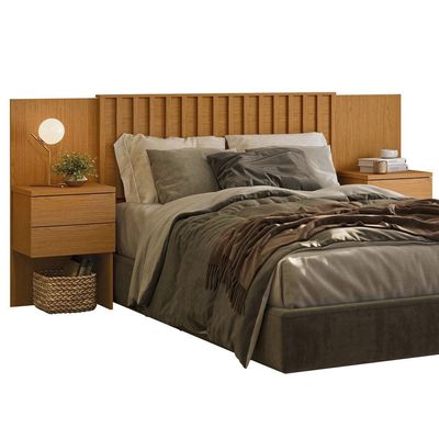 Cabeceira para Cama de Casal e Queen Size Palumóveis Olinda Extensível 300cm de Largura Cinamomo
