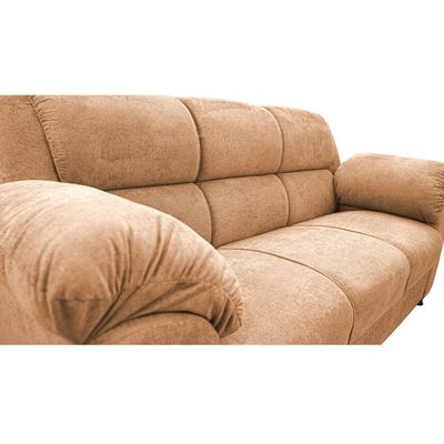 Sofá 3 Lugares Cama inBox Paris com 202cm de Largura e Revestido em Bouclé Caramelo