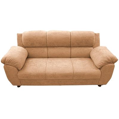 Sofá 3 Lugares Cama inBox Paris com 202cm de Largura e Revestido em Bouclé Caramelo