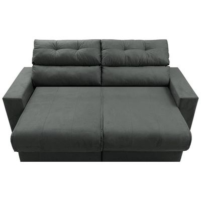 Sofá 3 lugares Cama Clean Retrátil e Reclinável Inbox Cinza