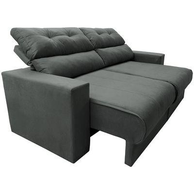 Sofá 3 lugares Cama Clean Retrátil e Reclinável Inbox Cinza