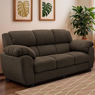 Sofá 3 Lugares Cama inBox Paris com 202cm de Largura e Revestido em Bouclé Marrom