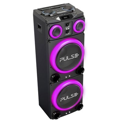 Caixa de Som Torre Pulse Double 15 SP515 com Bluetooth, USB e Iluminação LED - 3.500W RMS Preto / Bivolt