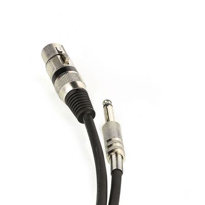 Cabo de Microfone XLR Femea Para P10 Mono - Preto - 1 Metro