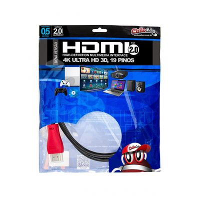 Cabo HDMI 2.0 Premium Ultra HD 4K 3D, Cirilo Cabos - 50 cm