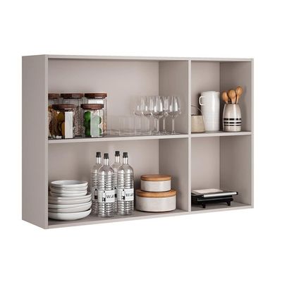 Armário Aéreo Triplo Itatiaia Essence com 3 Portas 3 Prateleiras e 120cm de Largura Fendi e Gris Fendi/Gris