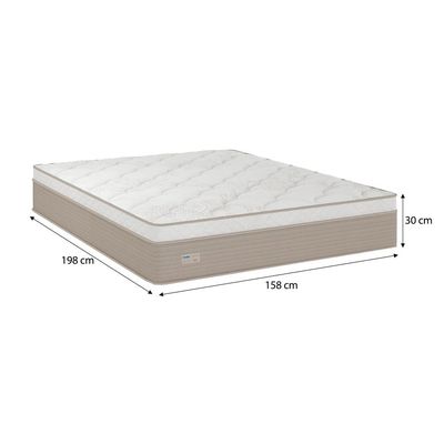Colchão Queen Size Umaflex Milão com Euro Pillow e Molas Ensacadas 30x158x198 Bege/Branco Bege com Branco
