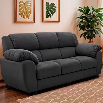 Sofá 3 Lugares Cama inBox Paris com 202cm de Largura e Revestido em Bouclé Cinza Escuro