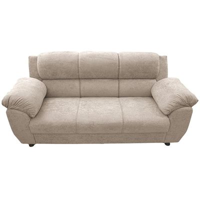 Sofá 3 Lugares Cama inBox Paris com 202cm de Largura e Revestido em Bouclé Bege Claro