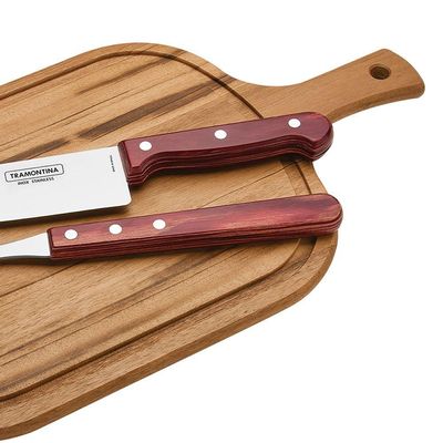 Kit Churrasco Com Tábua 3 Peças Tramontina 21198714 Vermelho 21198714