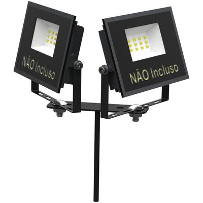 Suporte Estaca Chão Refletor Preto