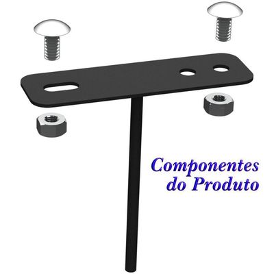 Suporte Estaca Chão Refletor Preto