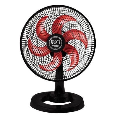 Ventilador Médio Maggie Preto Oscilante 127V Pás Vermelha 110V