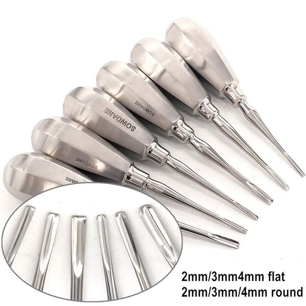 Raspador de Língua Dental - Ferramentas de Extração Dentária 1 peça 4mm plana