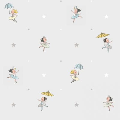 Papel de Parede Treboli Cinza Bailarinas 5821 - Rolo: 10m x 0,53m