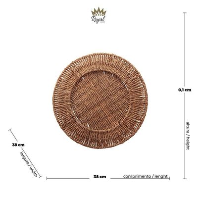 Sousplat de Fibra Wolff Mesa Natural - 38 cm Natural