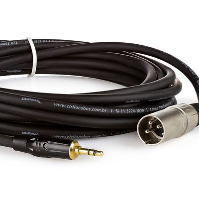 Cabo Profissional XLR Macho para P2 Macho Estereo - 20 Metros