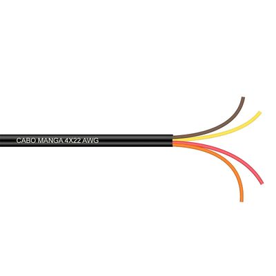 Cabo Manga 4X22 AWG - sem Blindagem Preto - 20 Metros