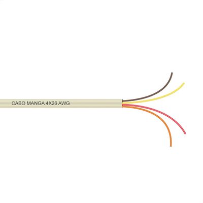 Cabo Manga 4x26 AWG - sem Blindagem Bege - 100 Metros