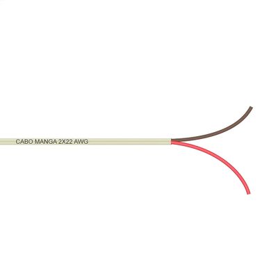 Cabo Manga 2X22 AWG - sem Blindagem Bege - 4 Metros